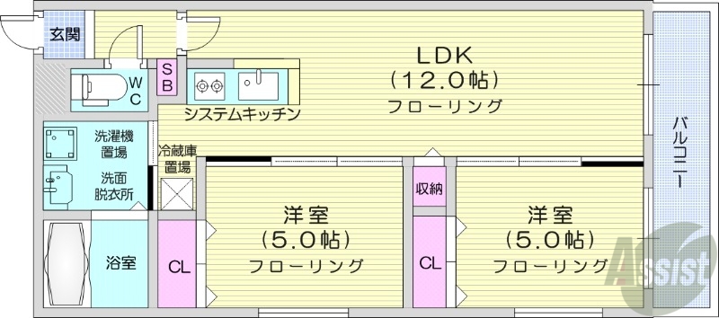 ASTAGE八軒の間取り