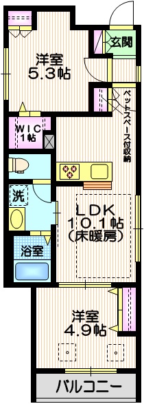 大田区大森南のマンションの間取り