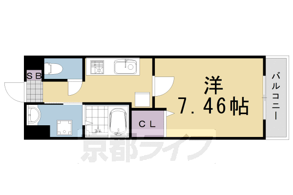 亀岡市篠町篠のアパートの間取り