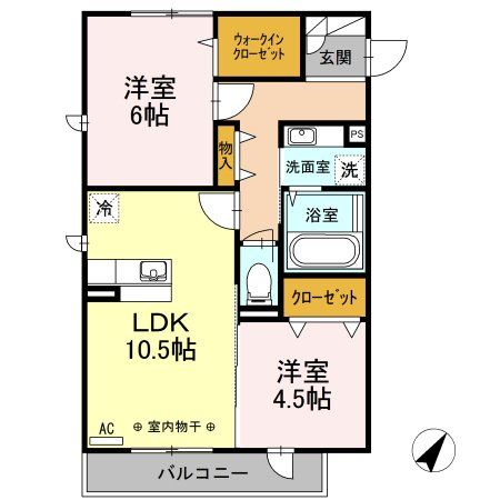 相模原市中央区上溝のアパートの間取り