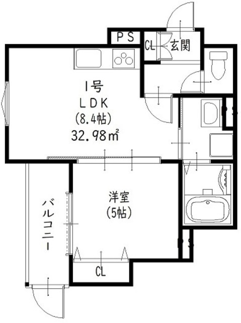 枚方市長尾元町のアパートの間取り