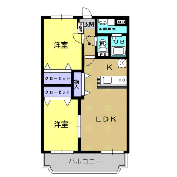 鹿児島市草牟田のマンションの間取り