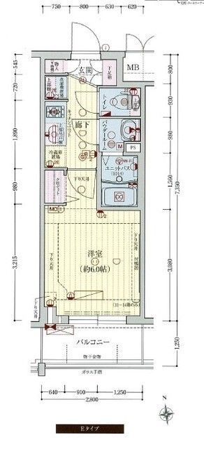 大阪市中央区釣鐘町のマンションの間取り