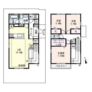 桑名市筒尾5丁目貸家の間取り