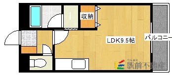 太宰府市大佐野のアパートの間取り