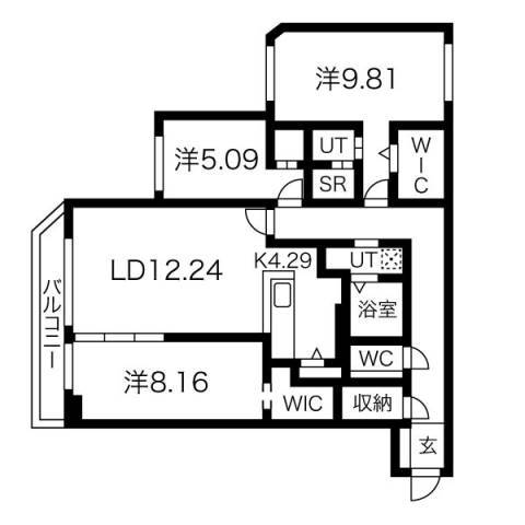 ピオネロ琴似の間取り