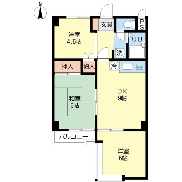 ヴィラ中浦和Ｂ棟の間取り