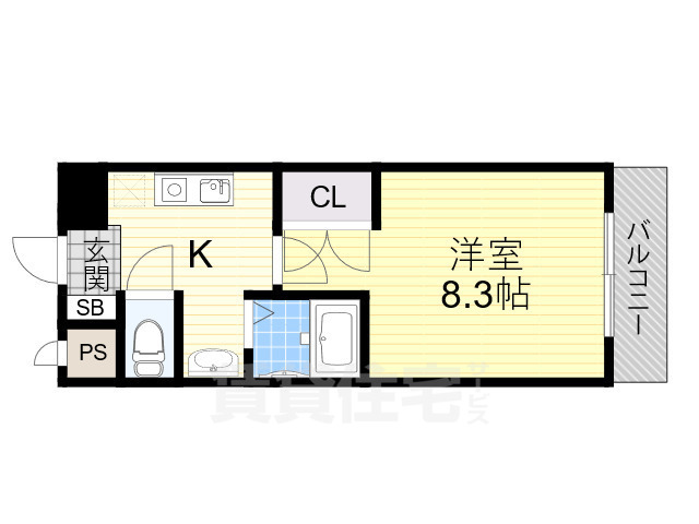 茨木市宮元町のマンションの間取り