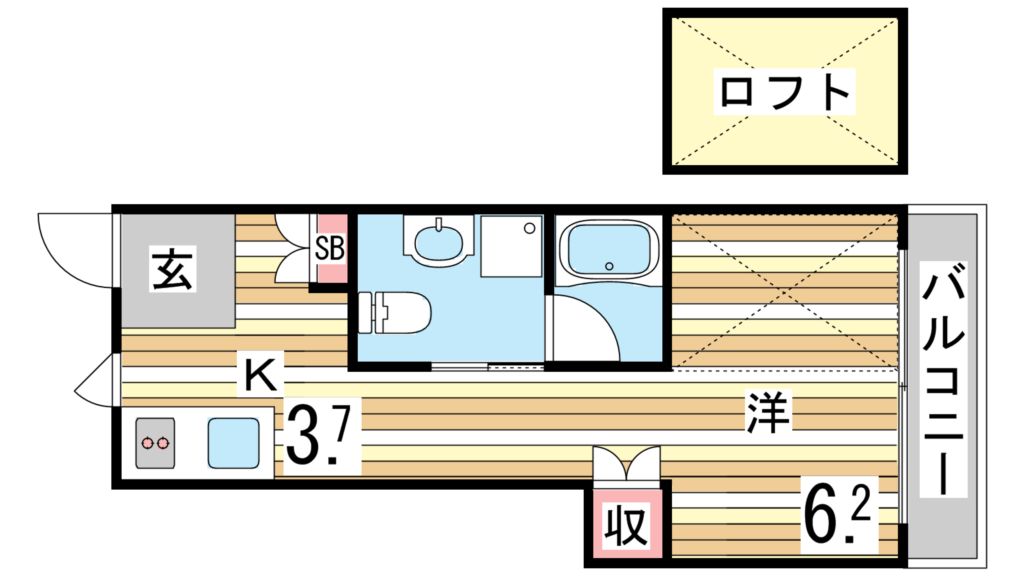 芦屋市親王塚町のアパートの間取り