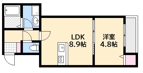 広島市西区小河内町のアパートの間取り