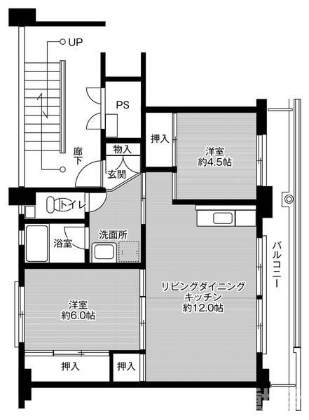 観音寺市豊浜町和田のマンションの間取り