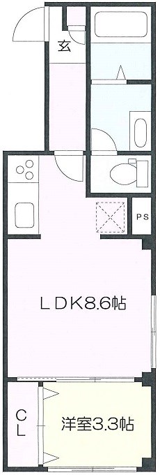 川崎市中原区中丸子のマンションの間取り