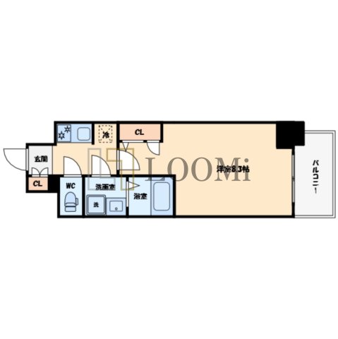 S-RESIDENCE難波大国町dominaの間取り