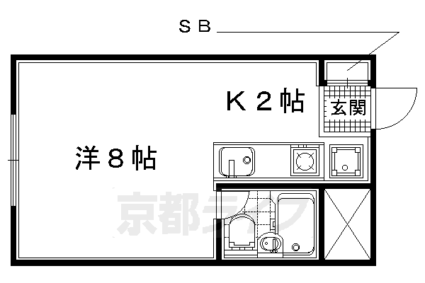 宇治市宇治のマンションの間取り