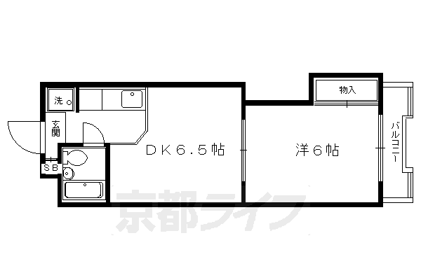 京都市上京区横大宮町のマンションの間取り