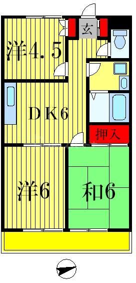 松戸市上本郷のマンションの間取り