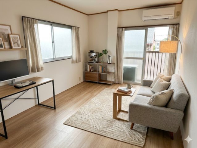 居室・リビング　家具備品はCGによるイメージで、実際の物件には含まれません