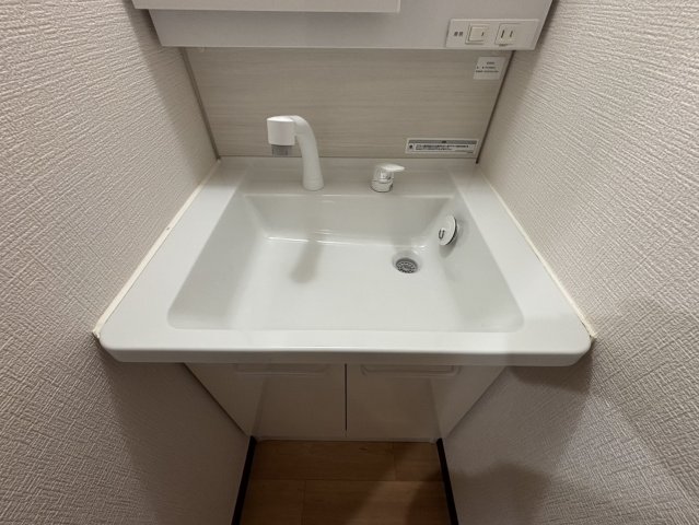 洗面設備　スペースが確保できる洗面所です