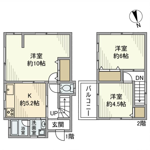 浪花町戸建の間取り写真