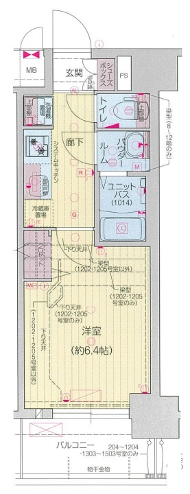 プレサンス堺筋本町エグゼブランの間取り写真