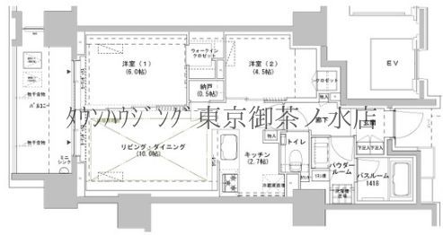 パークスフィア牛込神楽坂の間取り写真