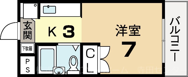 城陽市枇杷庄のマンションの間取り