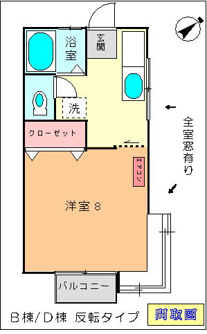 第二サンライト　備品付きの間取り