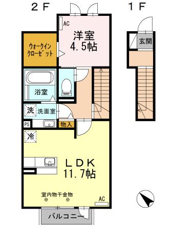 刈谷市今川町のアパートの間取り