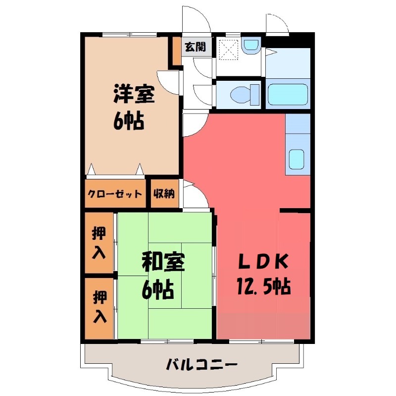 栃木市城内町のマンションの間取り