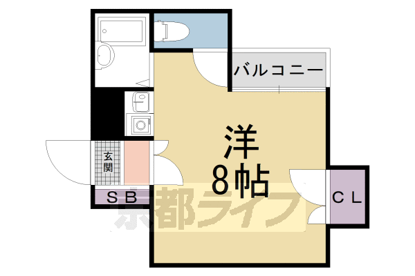 京都市右京区梅津段町のマンションの間取り