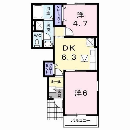 北九州市門司区白野江のアパートの間取り