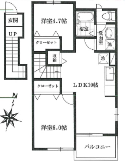 【所沢市上新井のアパートの間取り】