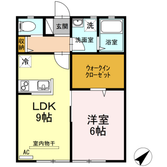 【広島市安芸区中野のアパートの間取り】