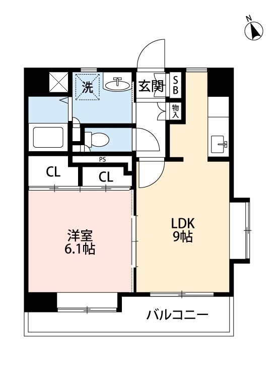 熊本市中央区黒髪のマンションの間取り