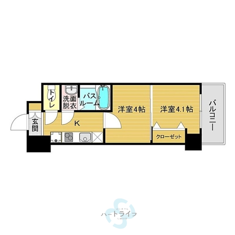 福岡市博多区博多駅前のマンションの間取り