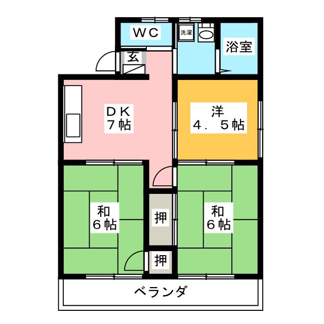 ハイライズ朝日の間取り