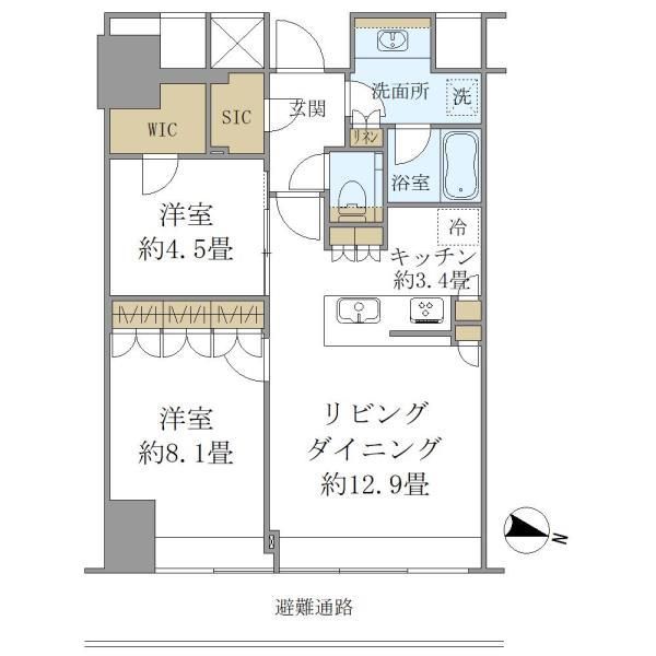 大阪市北区堂島のマンションの間取り