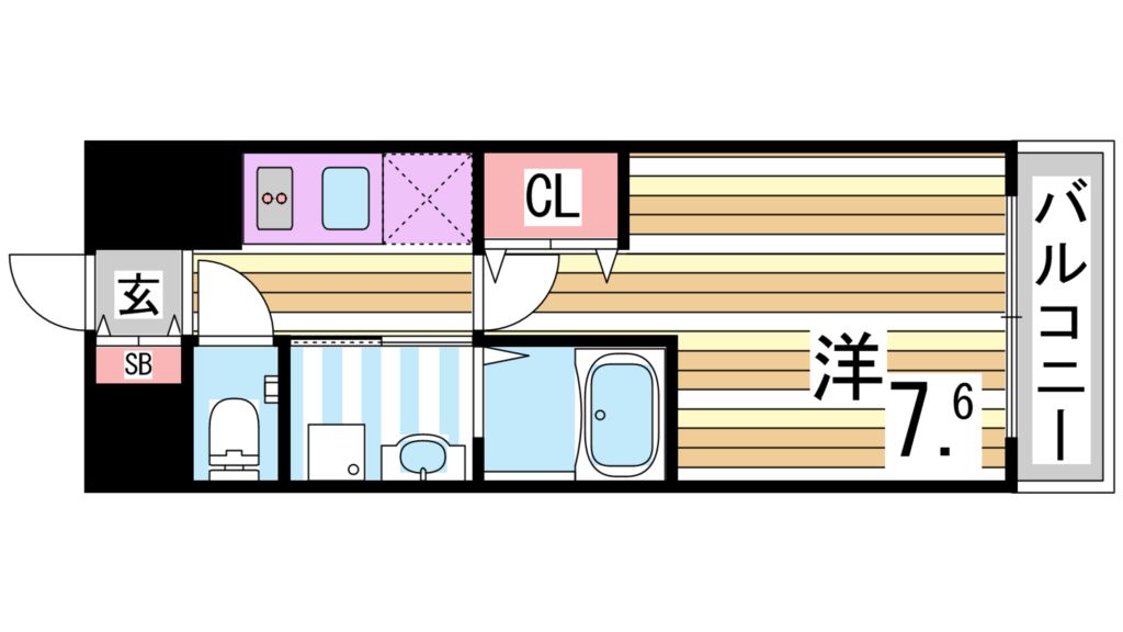 神戸市中央区御幸通のマンションの間取り