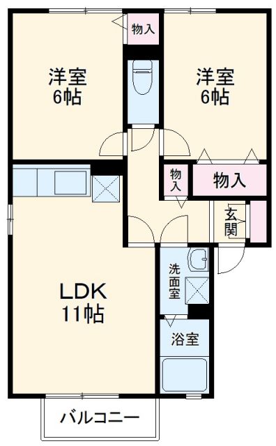 【コンフォールIIの間取り】