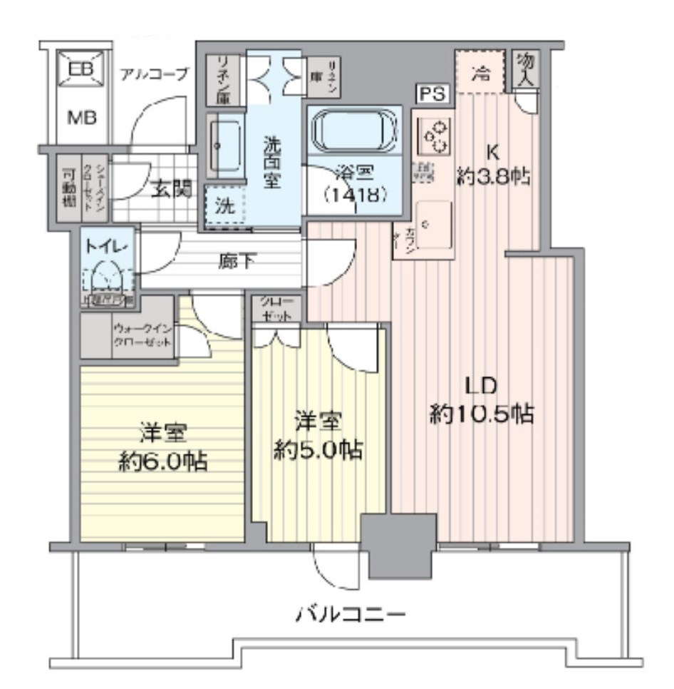 【シエリアタワー大阪堀江の間取り】