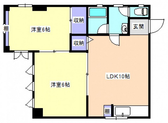 【広島市中区東白島町のマンションの間取り】