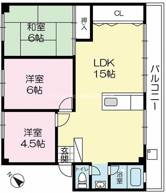 【マンションリバーサイドの間取り】