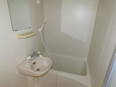 バス・シャワールーム　洗面台とユニット式のお風呂です