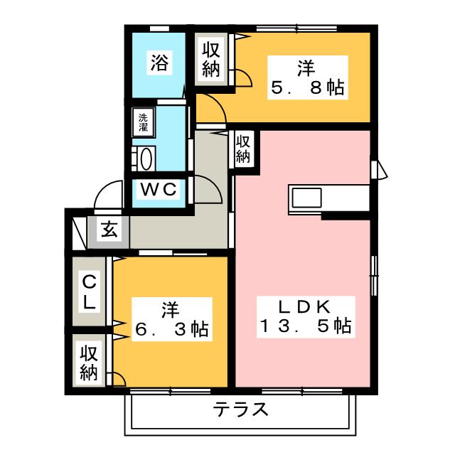 コータ・コートＷ　Ｂ棟の間取り