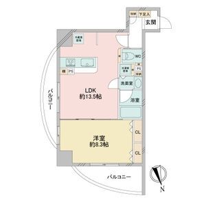 名古屋市中村区那古野のマンションの間取り