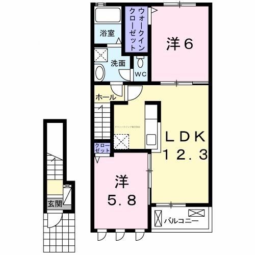 春日部市栄町のアパートの間取り