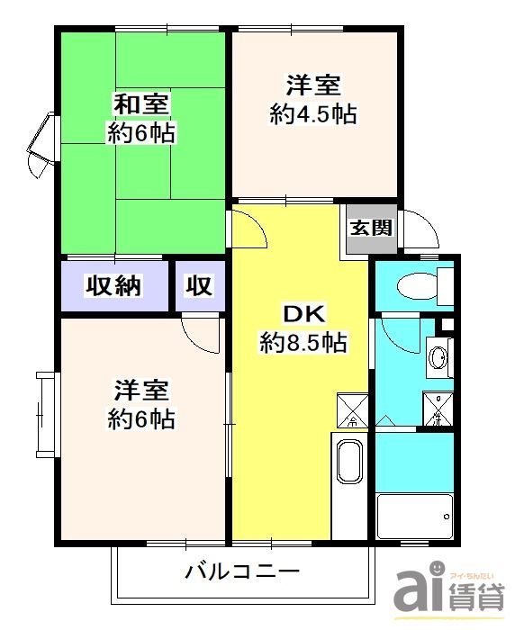 東京都東大和市新堀２（アパート）の賃貸物件の間取り
