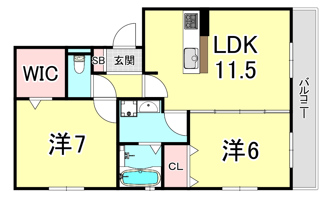 サニープレイス塩屋台の間取り写真