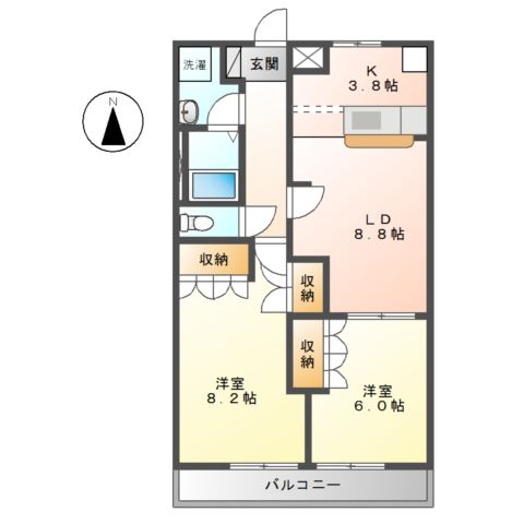 南足柄市壗下のアパートの間取り