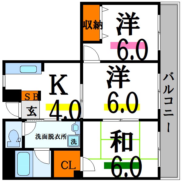 マンションKの間取り